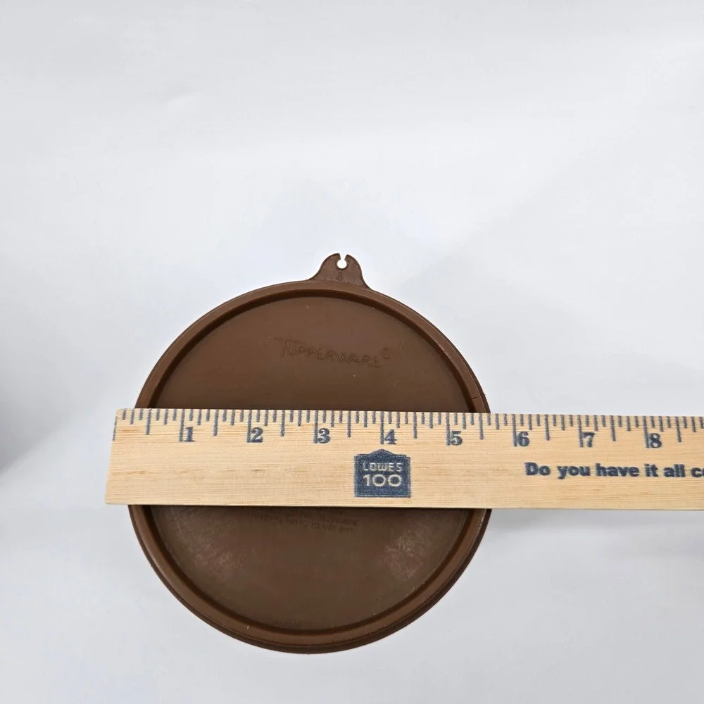 Tupperware Canister Set Vintage Tea Coffee Brown Small 2pc